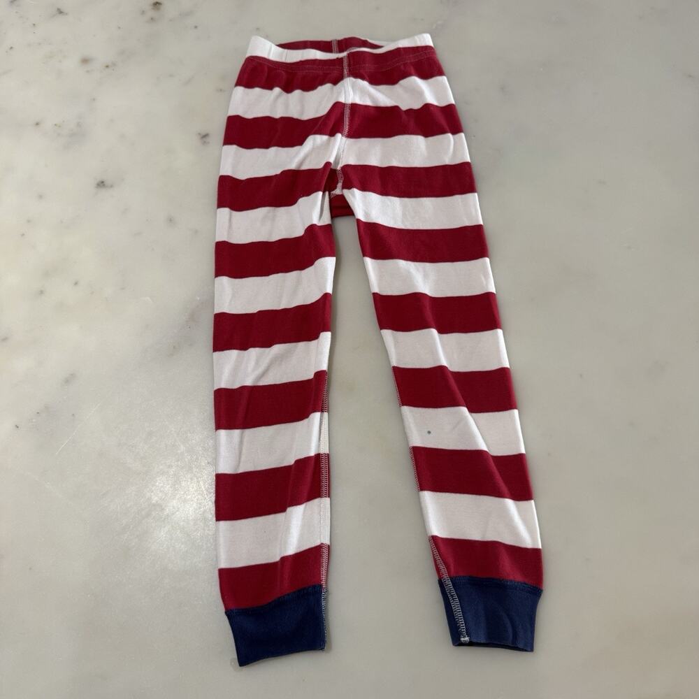 Hanna Andersson Organic Size 110 5 Pajama Pants Stripe Red White Peru Boys Girl